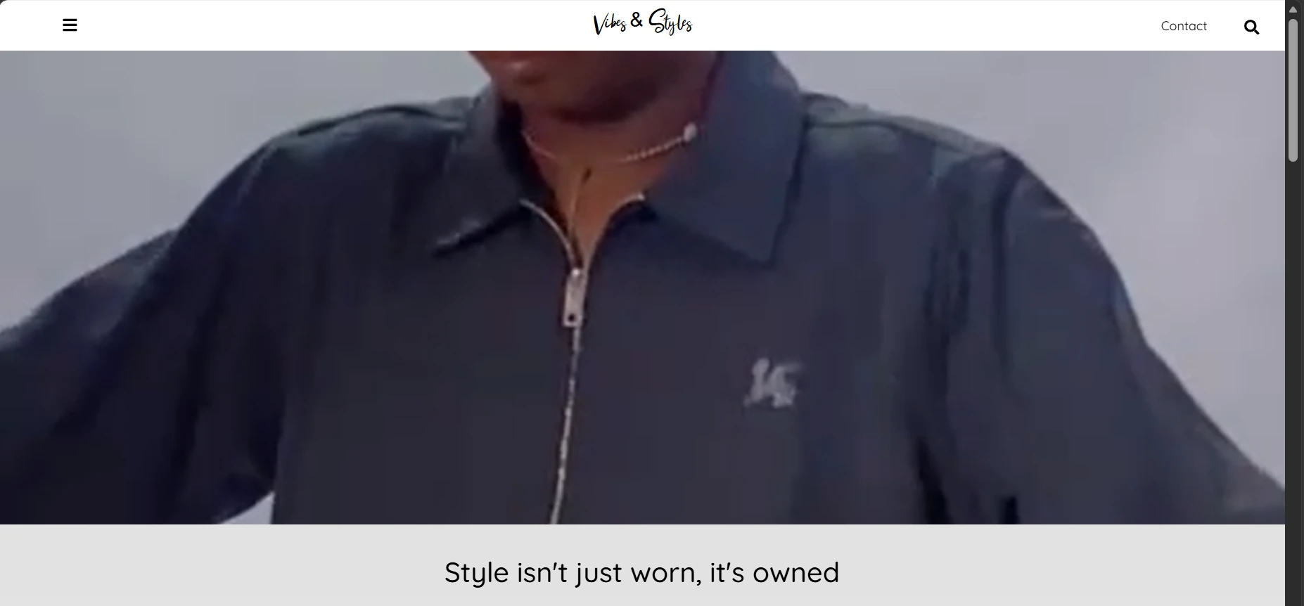 Vibes and Styles - homepage screenshot